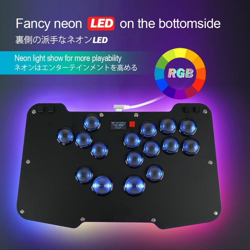 BitFunx Duelpad Leverless Controller Arcade Stick, All-Button Arcade Controller for PS4/PS3/PC/Switch/Steam, Arcade Fight Stick with SOCD/Custom RGB/Turbo/Hot-Swap/Low-Profile Switch (Duelpad Zen16) - Image 2